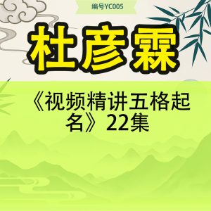 杜彦霖《视频精讲五格起名》22集