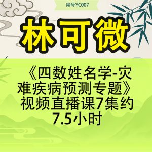 林可微《四数姓名学-灾难疾病预测专题》视频直播课7集约7.5小时