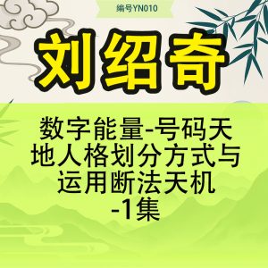 刘绍奇-数字能量-号码天地人格划分方式与运用断法天机-1集