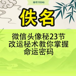 微信头像 秘  23节改运秘术 教你掌握命运密码