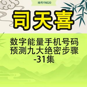 司天喜 数字能量手机号码预测九大绝密步骤-31集