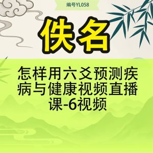 怎样用六爻预测疾病与健康视频直播课-6视频