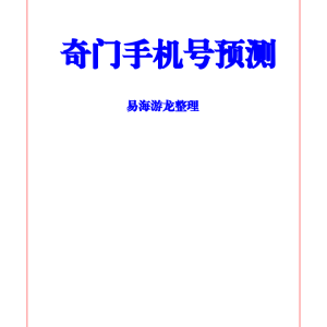 易海游龙-气门手机号预测-92页