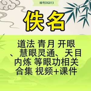 道法 青月 开眼、慧眼灵通、天目内炼 等眼功相关合集 视频+课件