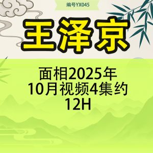 王泽京面相2025年10月视频4集约12H