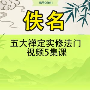 五大禅定实修法门 视频5集课