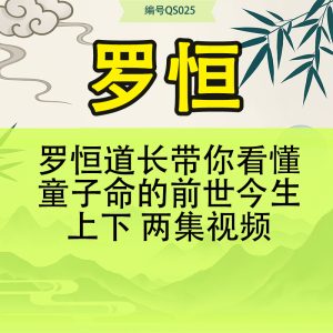 罗恒道长带你看懂童子命的前世今生上下 两集视频