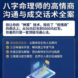 八字命理师的高情商沟通与成交话术全案