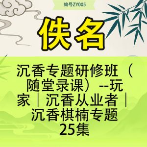 沉香专题研修班（随堂录课）–玩家｜沉香从业者｜沉香棋楠专题25集