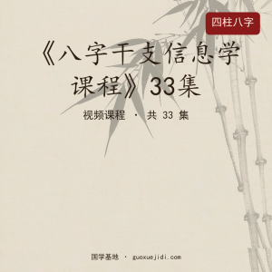 《八字干支信息学课程》33集