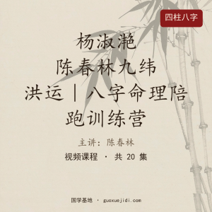 杨淑滟 陈春林九纬洪运｜八字命理陪跑训练营