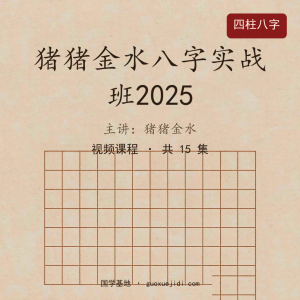 猪猪金水八字实战班2025