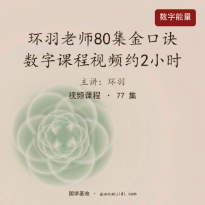 环羽老师80集金口诀数字课程视频约2小时