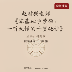 赵财猫老师《零基础学紫微：一听就懂的干货48讲》